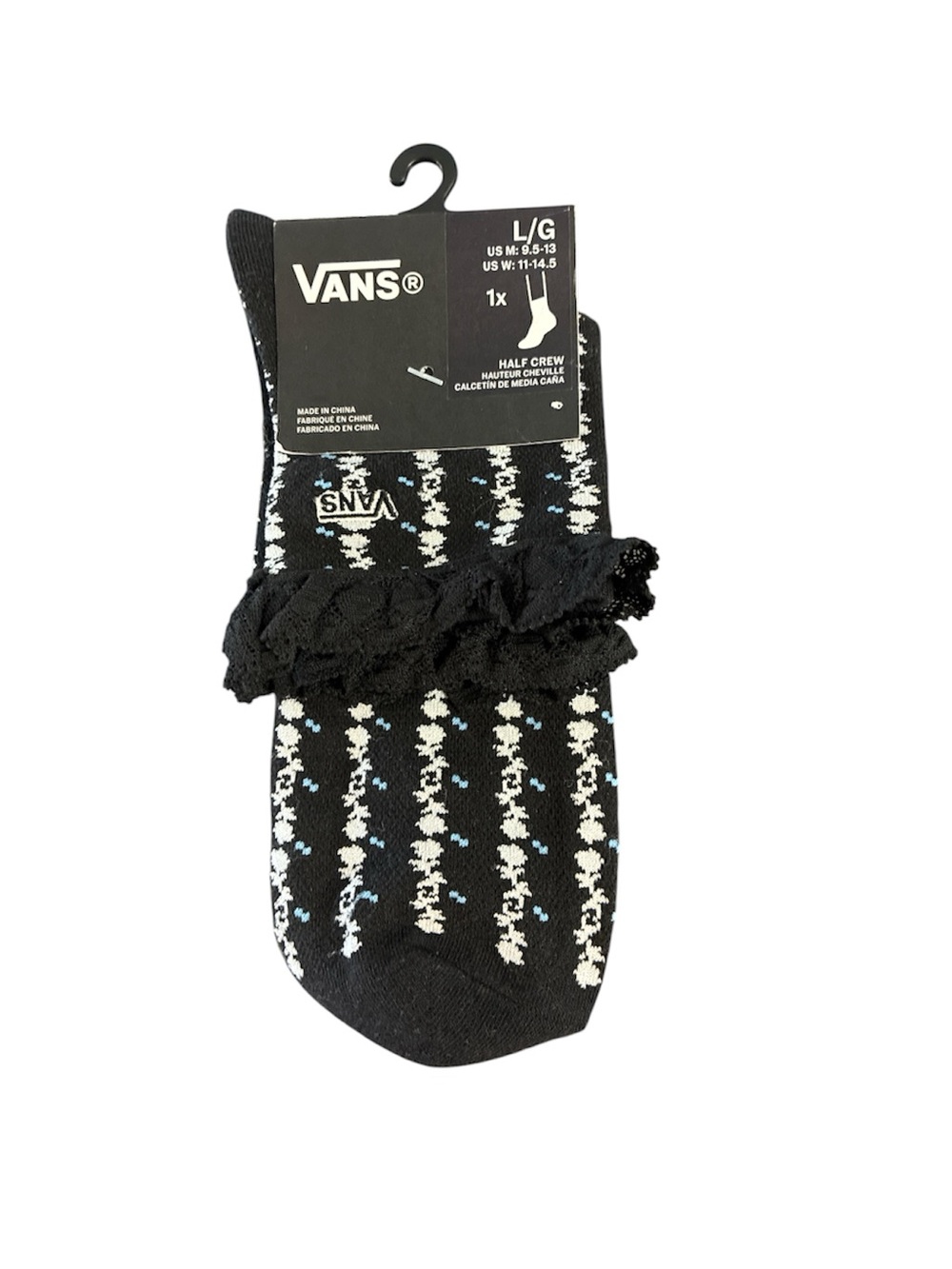 Vans Sereno Lace Crew Socks Everyday, Waffle Knit, half crew Large socks 9.5-13
